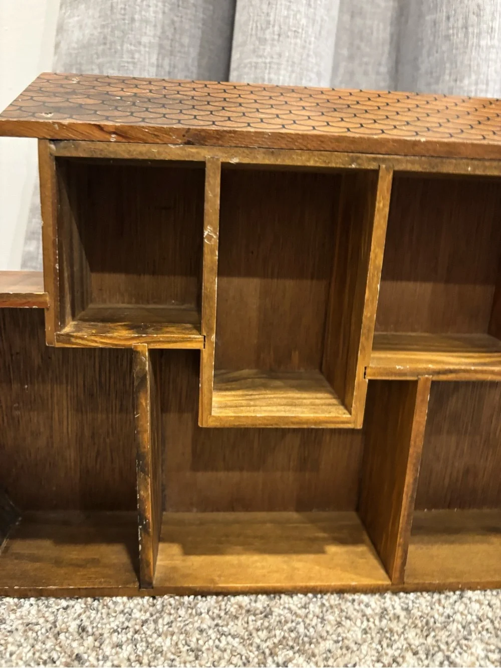Vintage Wooden Noah’s Ark shaped Trinket or knickknack Display Shelf 1990s
